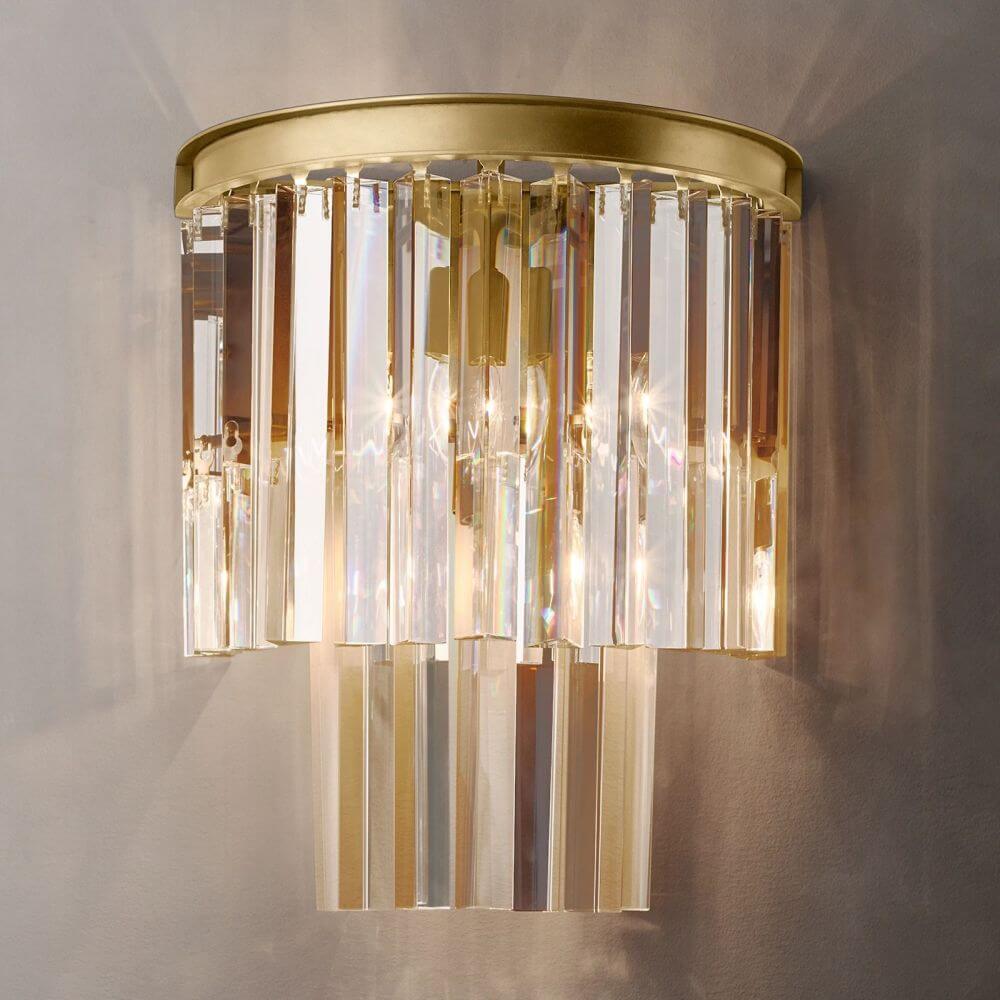 Ryan Triangular Crystal Sconce 15"H