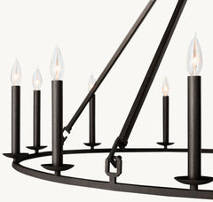 19TH C. ENGLISH OPENWORK ROUND CHANDELIER 50"